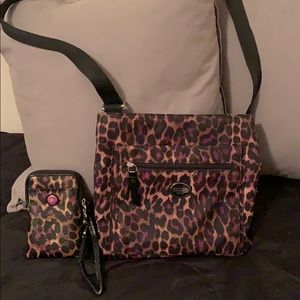 Leopard print Coach crossbody with matching wallet
